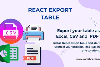 Simplify Data Export and Management with React-Export-Table Plugin