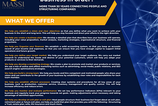 Massi Group / What we offer