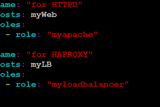 Task to create an Ansible role for HTTPD and HAPROXY and combine them.