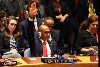 The US vetoed a UN resolution  demanding an immediate humanitarian cease-fire in Gaza.