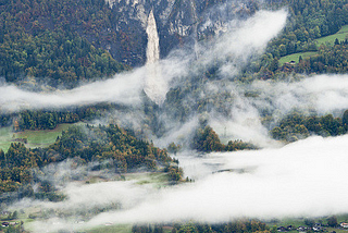 Morning fog on the shores of Lake Brienz, Switzerland