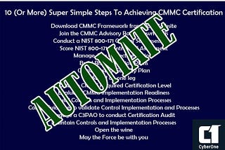 10 Super Simple Steps for CMMC