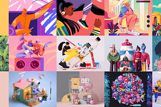 The power of Illustration in the digital world by Hexorial Studio Blog Cover is Best of 2020 A mood-board by Behance Team