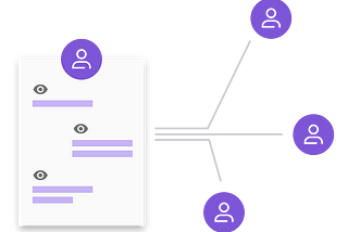 Humans interacting with data on a document