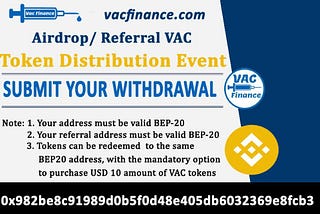 VacFinance (VAC) — 1st SUCCESSFUL AIRDROP Completed