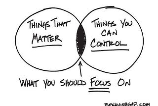 Venn diagram stating things that matter and things you can control. Image from behaviorgap.com