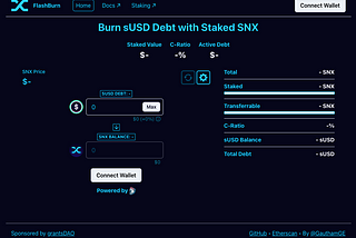 FlashBurn — Flash Loan Tool for SNX Stakers