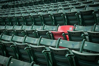 The red seat at Fenway Park