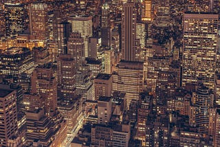 City blocks at night