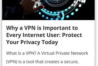 Why a VPN is important to every Internet User.