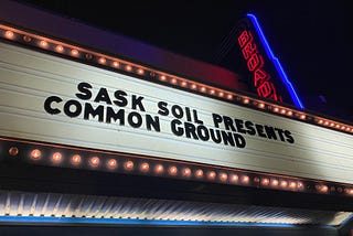 The billboard showing the film playing at the broadway theatre in Saskatoon, Saskatchewan, Canada