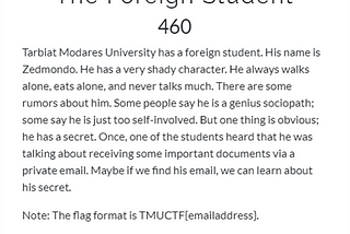 TMUCTF 2021 WriteUp-OSINT Challenges : The Foreign Student