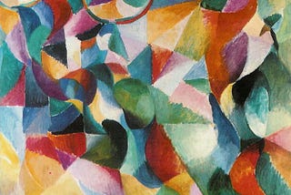 Abstract painting Sonia Delaunay-Terk, Bullier (Simultaneous colors), 1913, oil on canvas, 97 x 139 cm, Bielefeld, Städtische