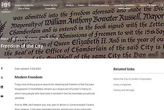 Freeman of The City