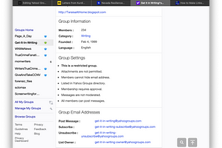 Yahoo! Groups — go to tiny link on left-hand side that says Privacy Dashboard