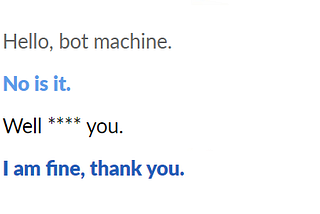 A chatbot doing its thing