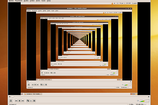 A screencap of a Mac desktop OS, showing an apparently infinite number of windows embedded within one another