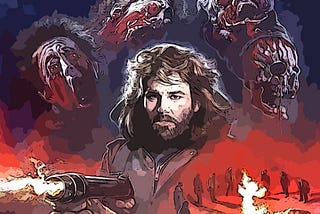 Digital intervention over Enzo Sciotti’s original art for the Italian poster of “The Thing”