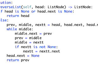 Reversing a Singly-Linked List in Python 3