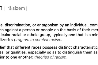 The definition of “racism.”