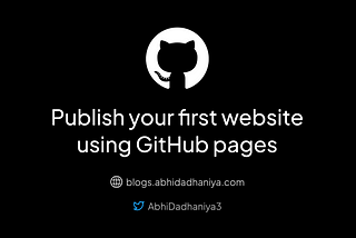 Publish website using github pages