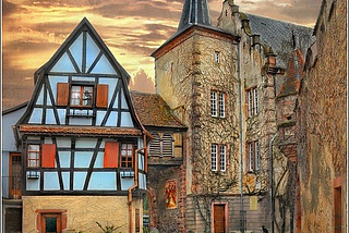 Dusk, Alsace, France