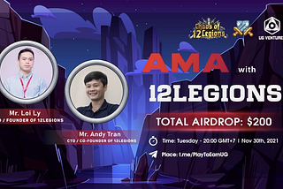 RECAP AMA — 12 LEGIONS x UG VENTURES 📝