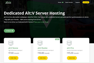 Dedicated alt v server hosting