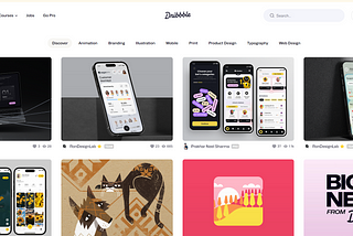 Dribbble Home Page