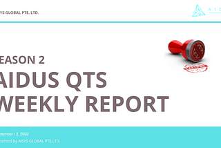 «Weekly Report» The Change of AIDUS QTS Profit Rate (September 9, 2022)