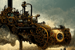 Steampunk monstrous machine