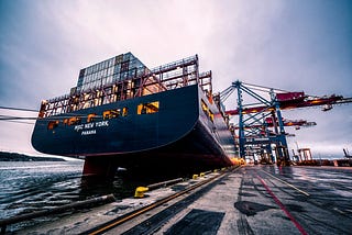 Ship work on dock