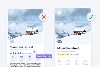 UI design tips before and after example