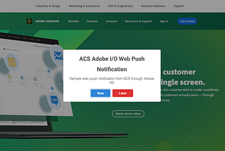 Adobe Campaign Standard and Web Push Notifications