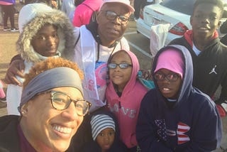 A family photo taken at Walk for the Cure Breast Cancer Walk in Jackson, MS
