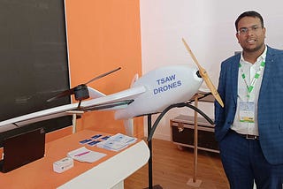 TSAW Drones launched Made-In-India Hybrid Fixed Wing VTOL (Adarna V2) at Aero India 2023