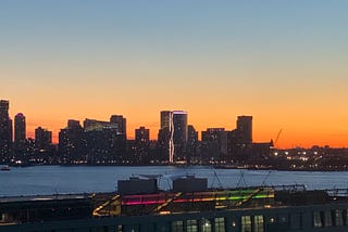 A view of the sunset, as seen from Vimeo’s headquarters in NYC