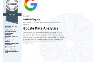Review of Google Data Analytics professional Certificate course for beginner’s