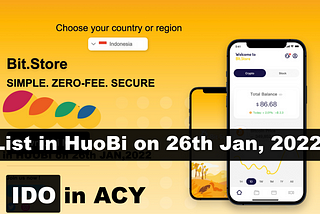 ACY Finance will conduct Bit.Store’s IDO on 25th Jan., 2022