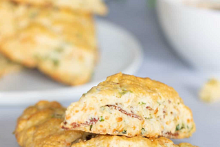 Bacon cheddar veggie scones and finding the right melody with Durand Bernarr