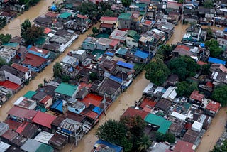 A town in the province of Cagayan is submerged in flood water after Typhoon Vamco made landfall last November 11, 2020 (photo