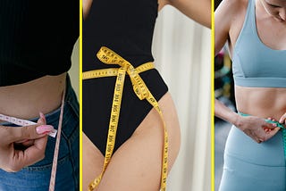 The women are measuring the waist