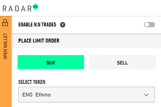 ENO token now listed on RadarRelay DEX