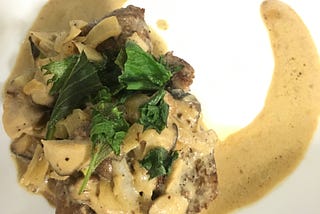 Mushroom sauce with Shiso.