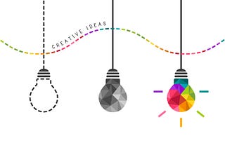 Several light bulbs representing creative ideas.