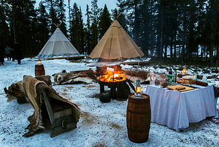 Camping with reindeer in Sweden