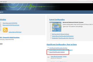 Download the earthquake dataset from USGS and identify its distribution