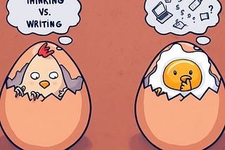 Exploring Thinking vs. Writing Through Chicken-Egg and Facebook-Meta Analogies