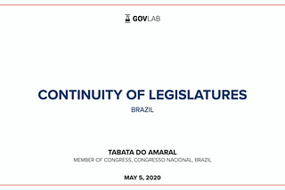 Continuity in Legislatures: Brazil | Tabata do Amaral