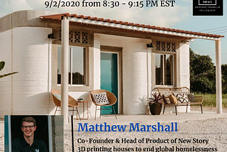 Invitation to join open Q&A session w/ Matthew Marshall on 9/2 from 8:30 to 9:15 PM EST